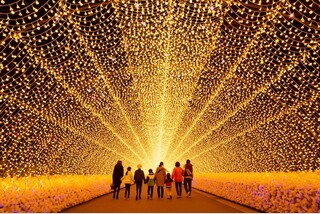 なばなの里イルミネーションと伊勢神宮内宮~鮑3枚付き!あわび三昧会席「焼き・蒸し・刺身」で食べ比べ!~